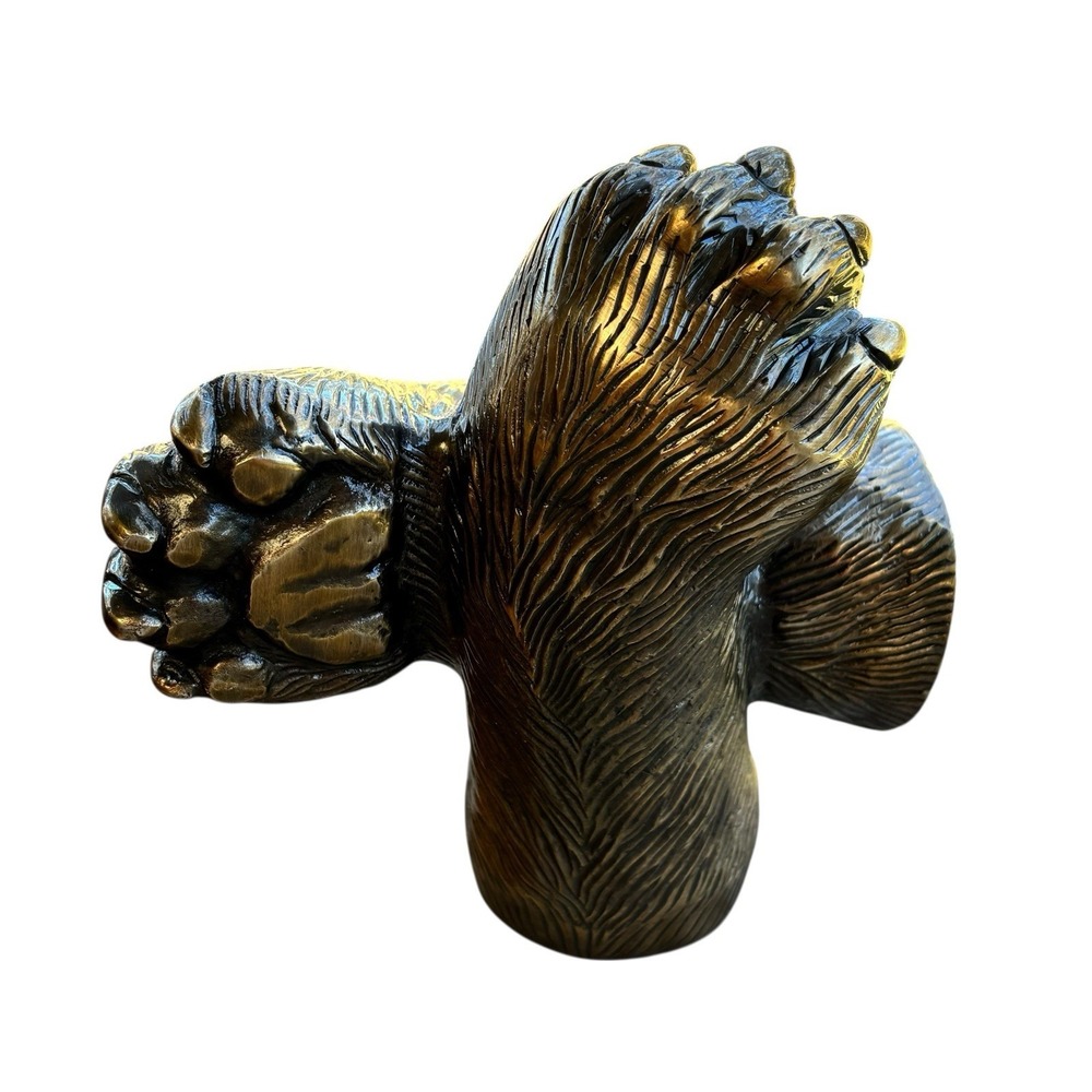 Vintage Brass‎ Metal Bear Paw MMXIV Paper Weight